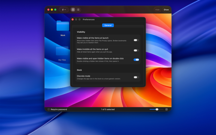 fileprivacy-04 File Privacy settings with Discreet mode for the Dock icon